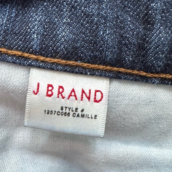 J Brand “Camille” Distressed Destroyed Dark Blue Boyfriend Jeans Crop size 30 - Picture 13 of 15